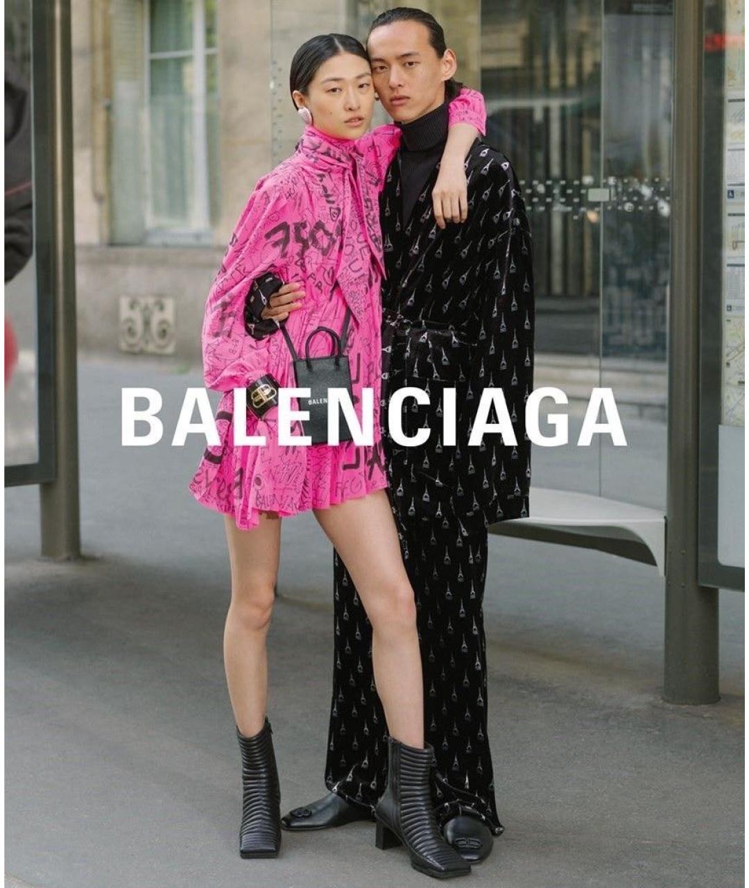 BALENCIAGA Розовое полиэстеровое повседневное платье, фото 4