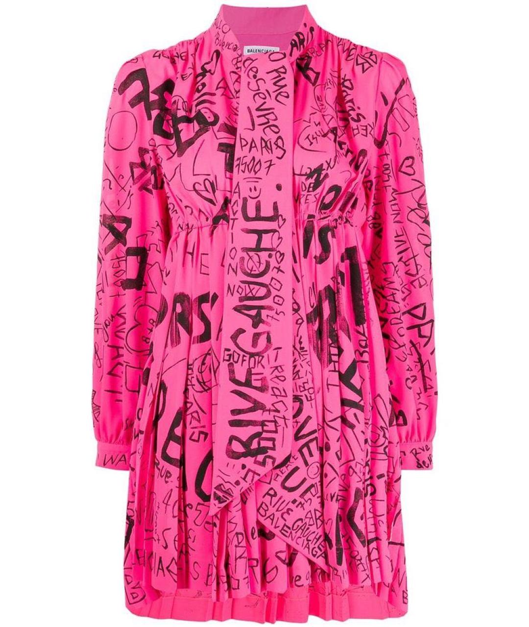 BALENCIAGA Розовое полиэстеровое повседневное платье, фото 9
