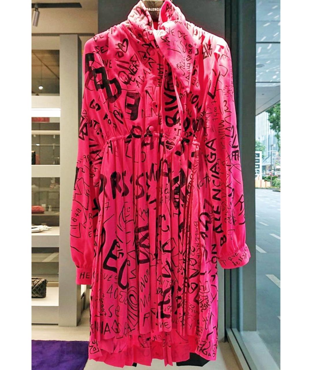 BALENCIAGA Розовое полиэстеровое повседневное платье, фото 5