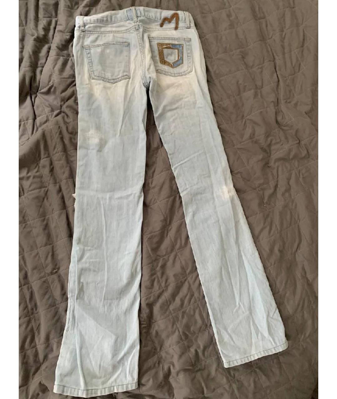 MOSCHINO Синие хлопко-полиэстеровые джинсы клеш, фото 2