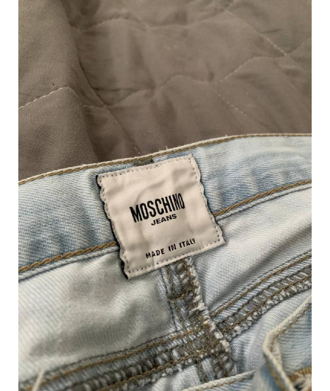 MOSCHINO Синие хлопко-полиэстеровые джинсы клеш, фото 3