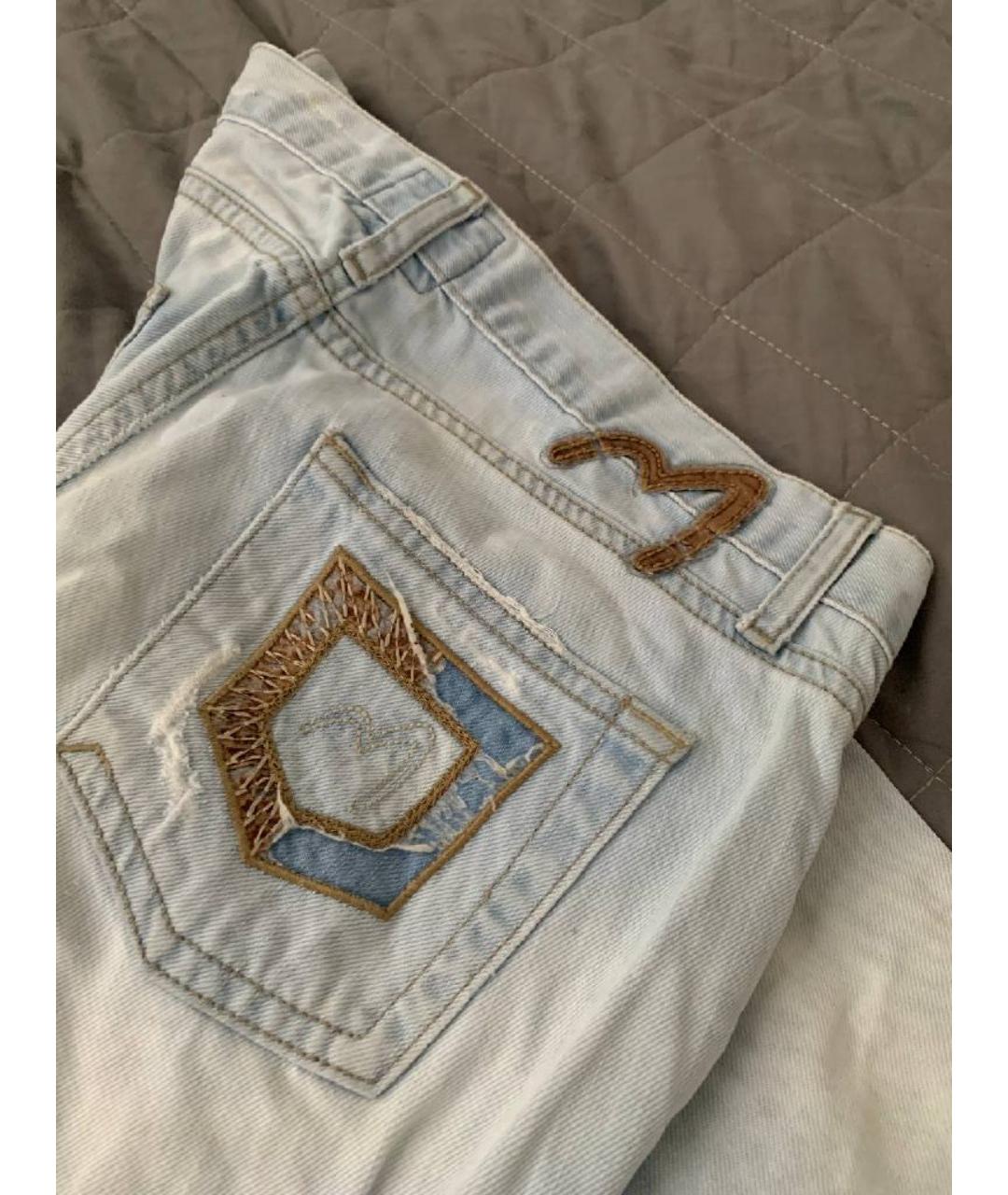 MOSCHINO Синие хлопко-полиэстеровые джинсы клеш, фото 4