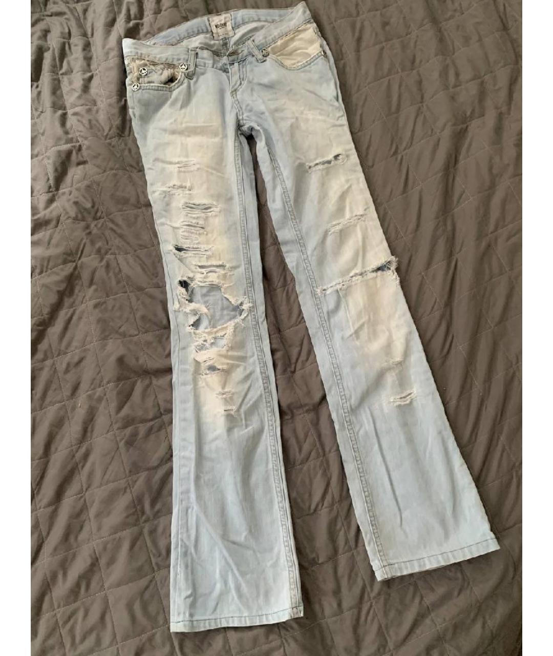 MOSCHINO Синие хлопко-полиэстеровые джинсы клеш, фото 6