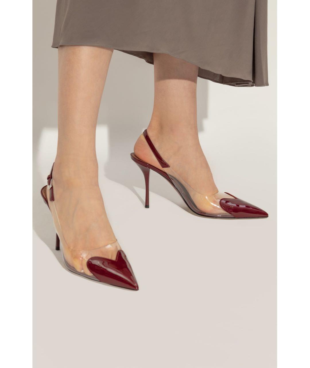 ALAIA Бордовые кожаные туфли, фото 6