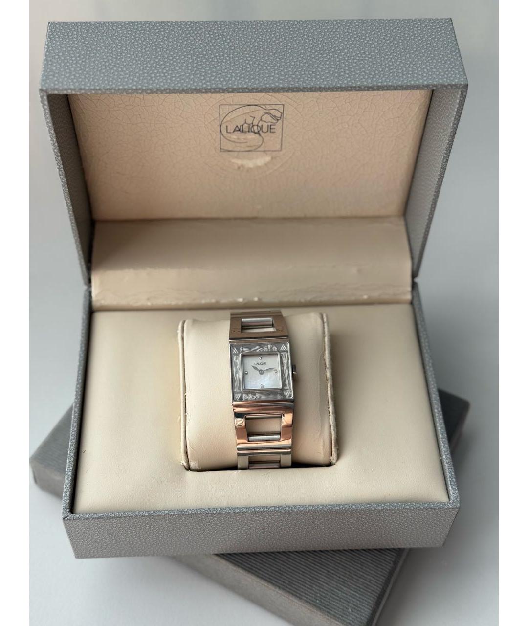 LALIQUE Серебряные стеклянные часы, фото 7