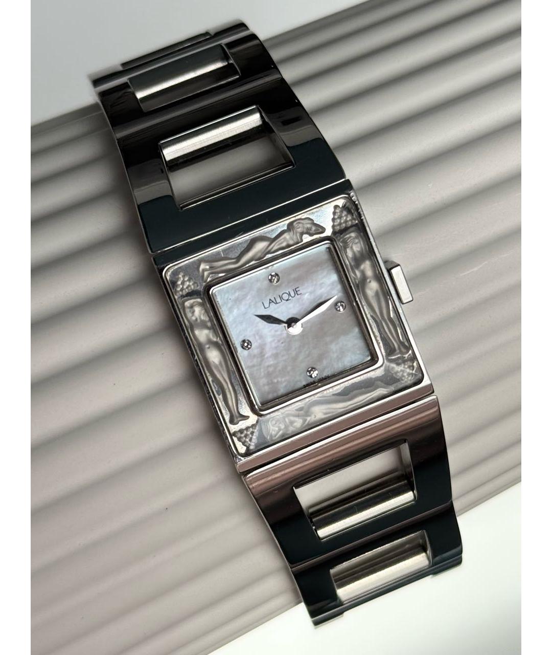 LALIQUE Серебряные стеклянные часы, фото 5
