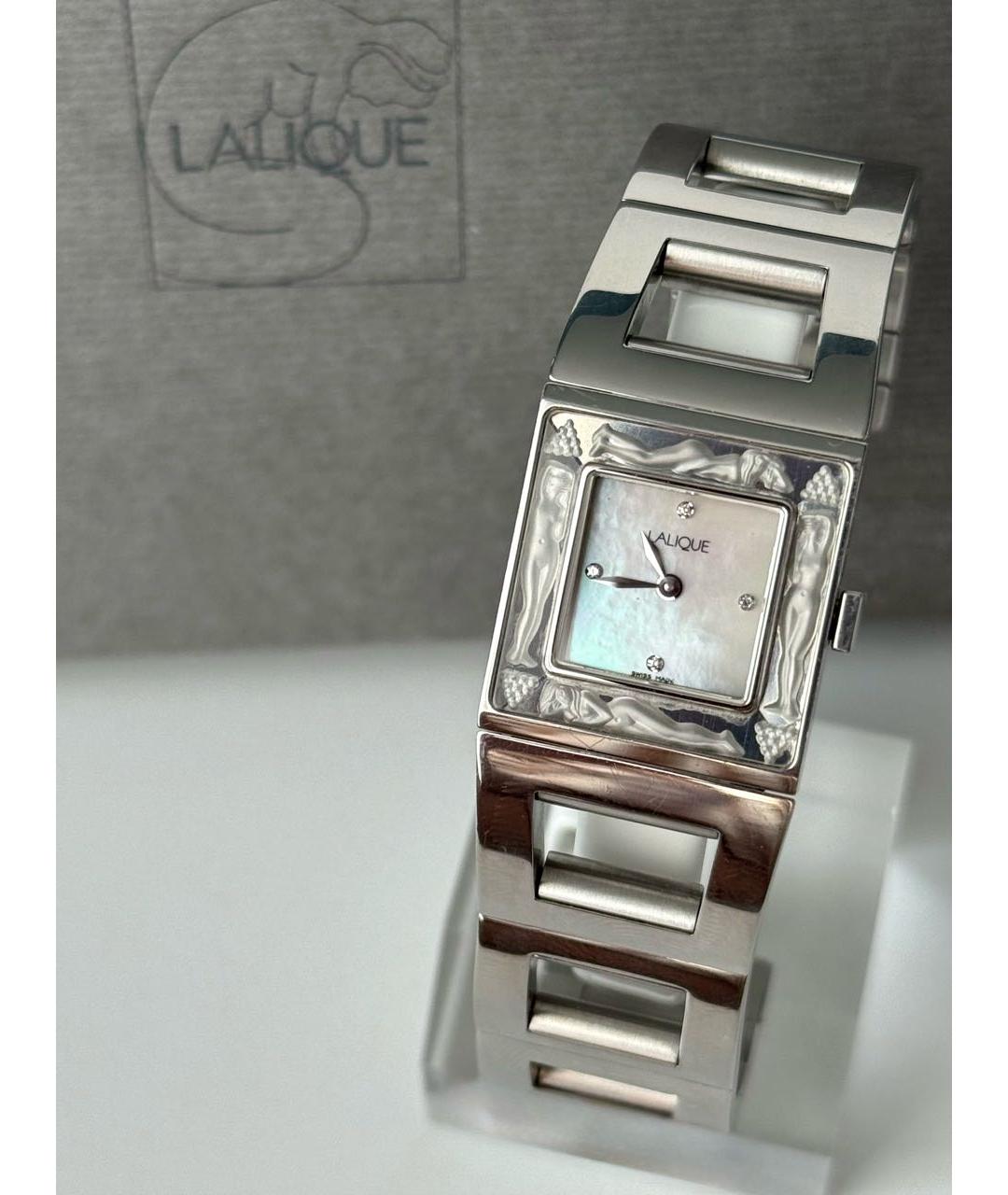 LALIQUE Серебряные стеклянные часы, фото 4