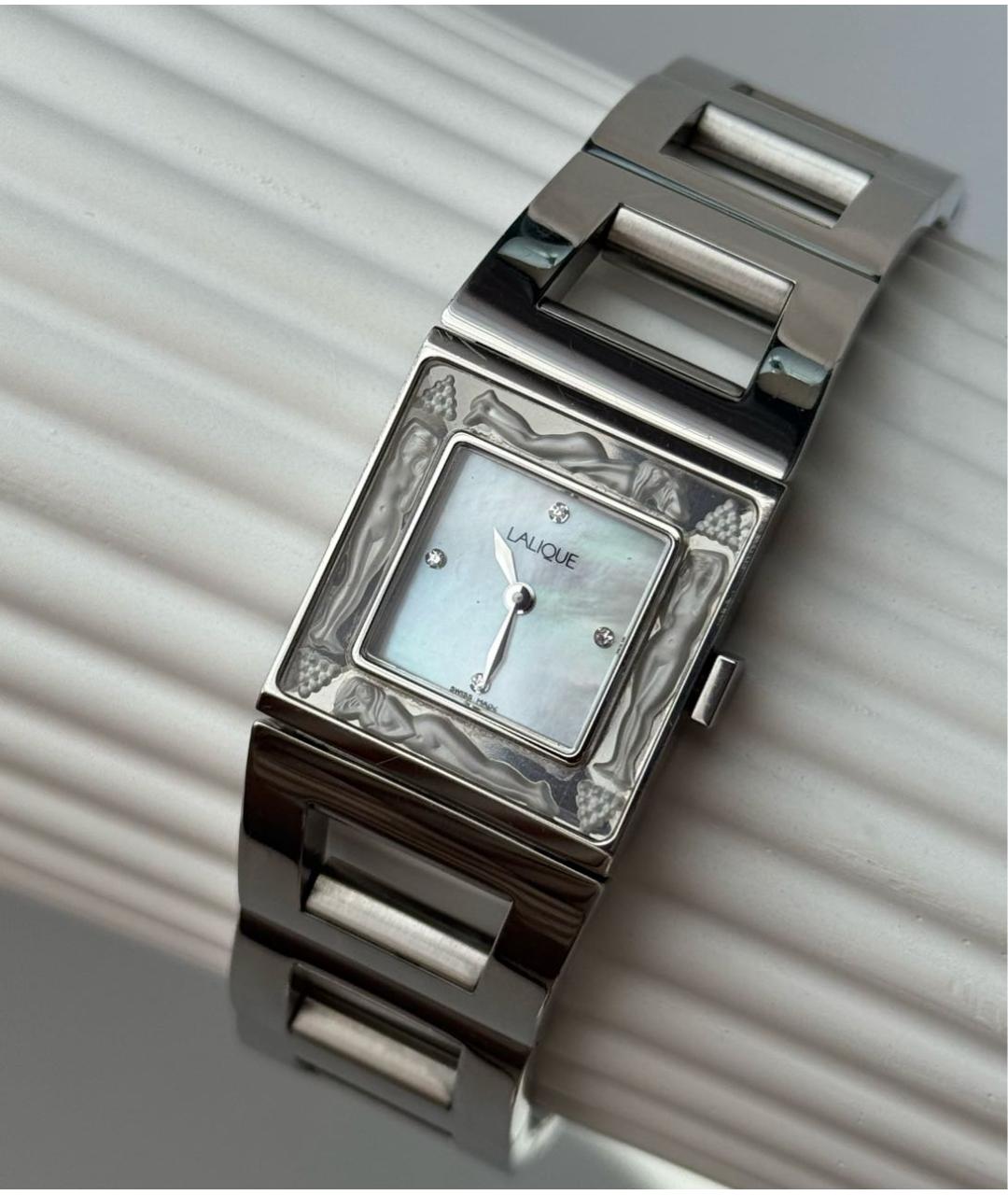 LALIQUE Серебряные стеклянные часы, фото 3