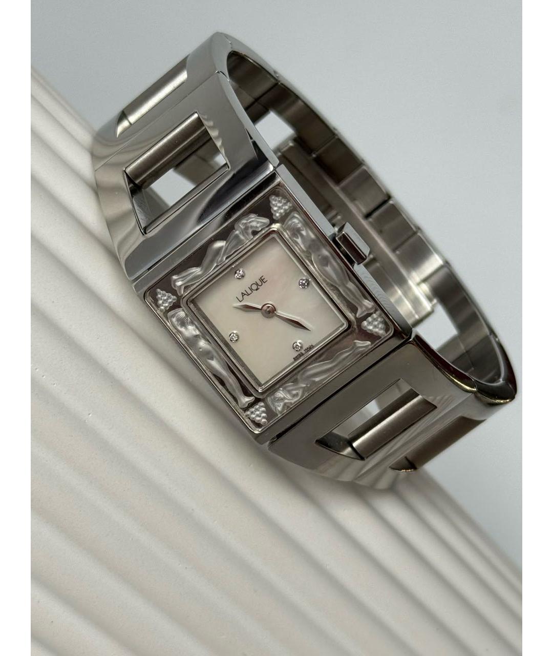 LALIQUE Серебряные стеклянные часы, фото 2