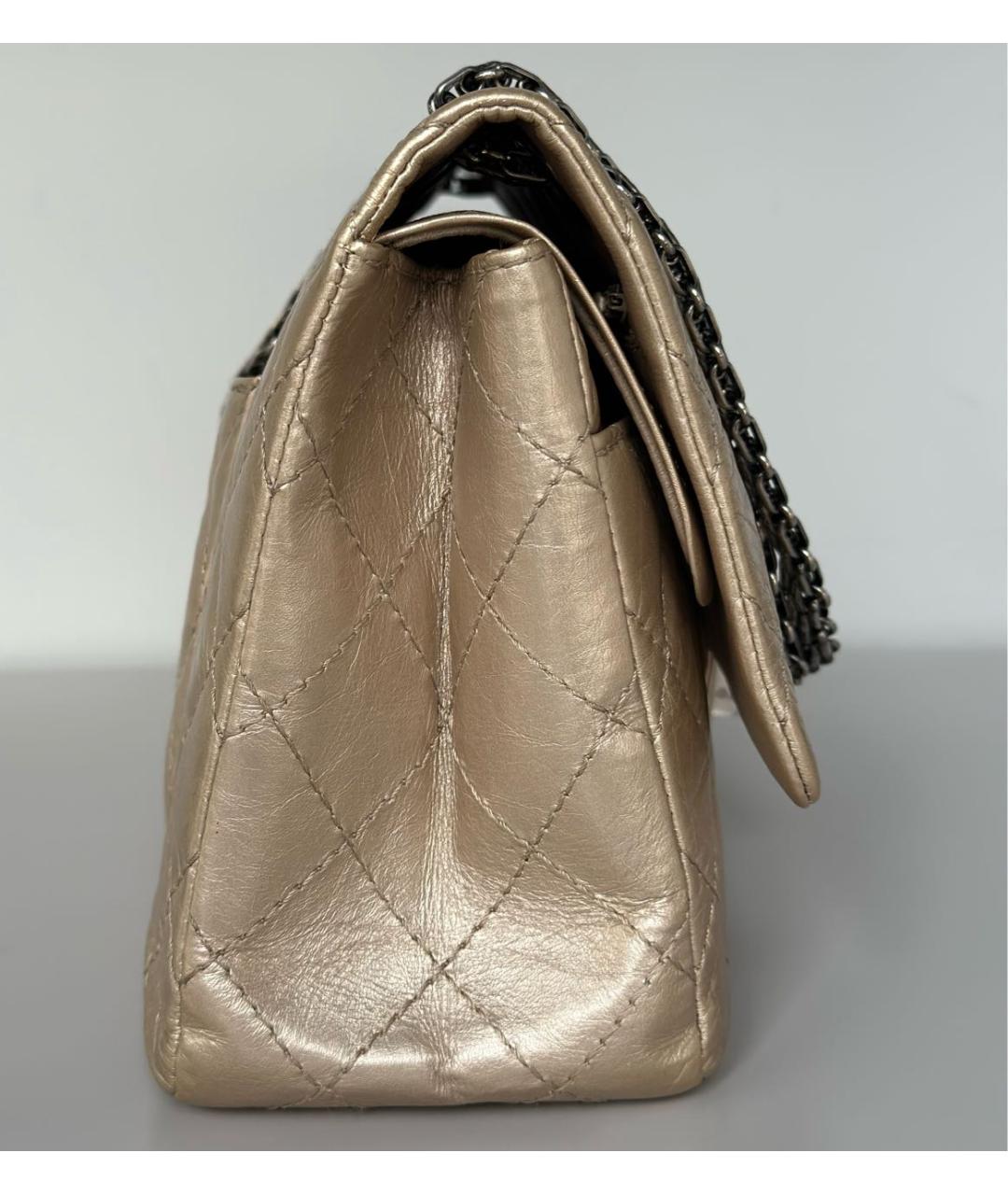 CHANEL Золотая кожаная сумка через плечо, фото 6