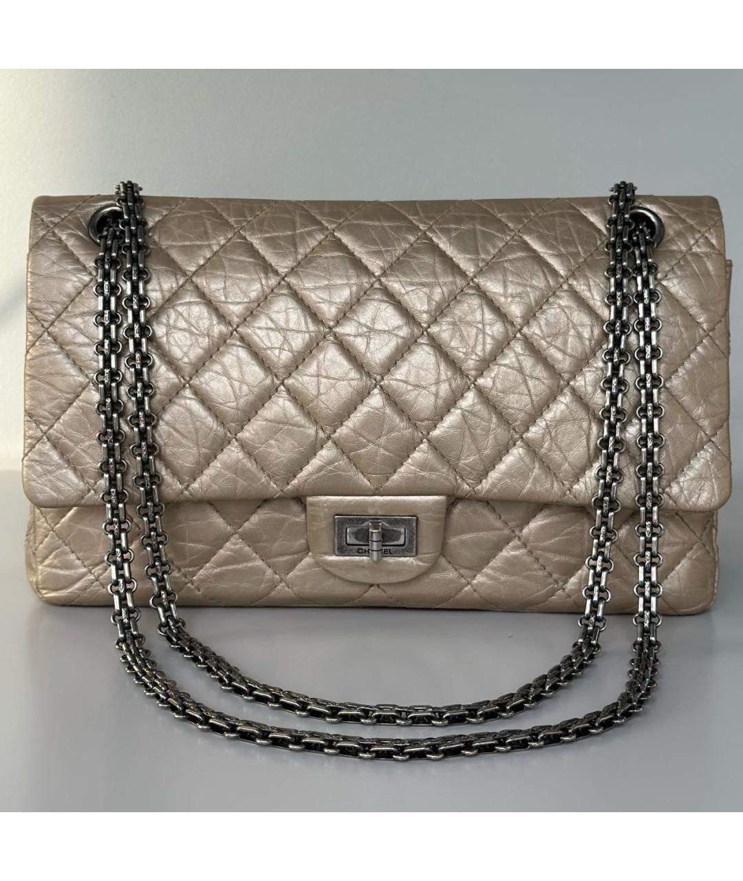CHANEL Золотая кожаная сумка через плечо, фото 2