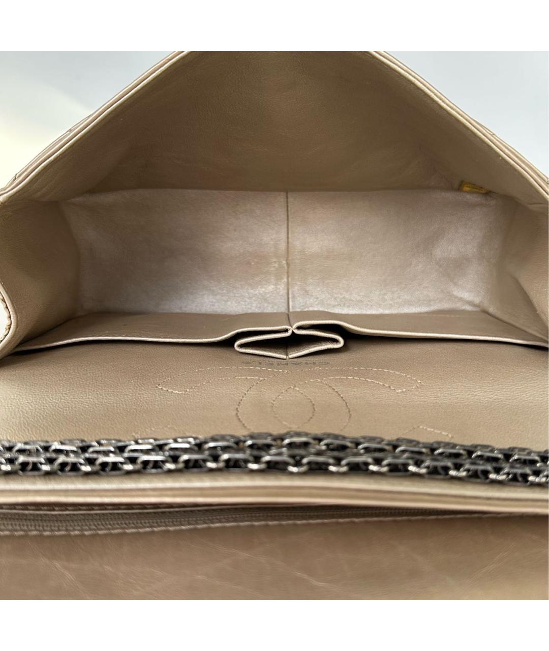 CHANEL Золотая кожаная сумка через плечо, фото 8