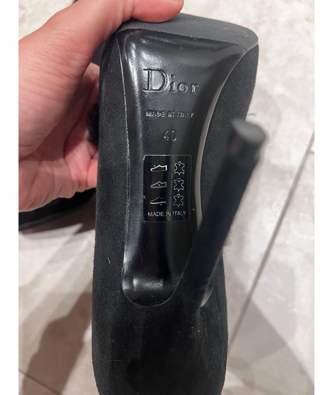 CHRISTIAN DIOR Черные замшевые туфли, фото 6