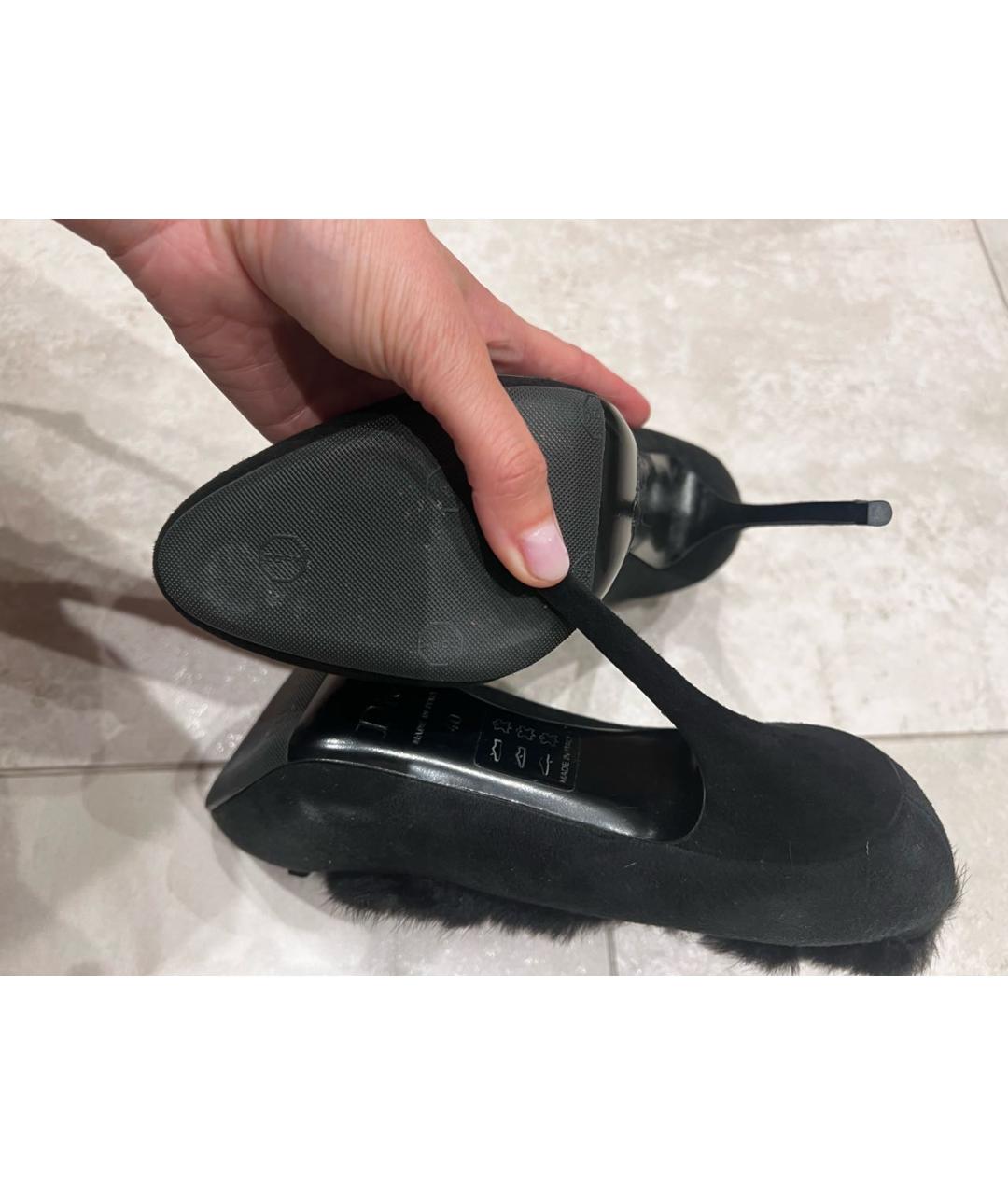 CHRISTIAN DIOR Черные замшевые туфли, фото 4
