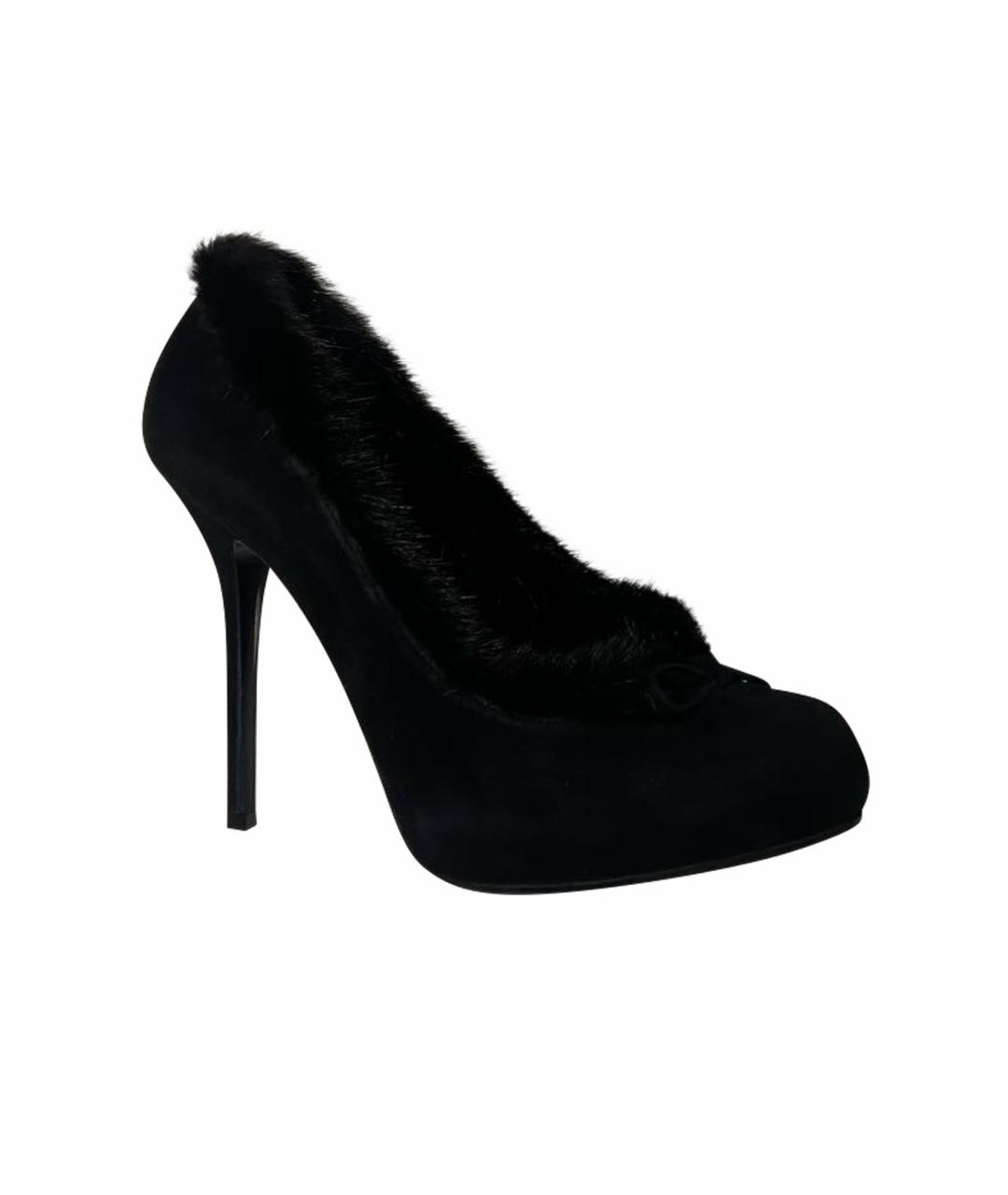 CHRISTIAN DIOR Черные замшевые туфли, фото 1