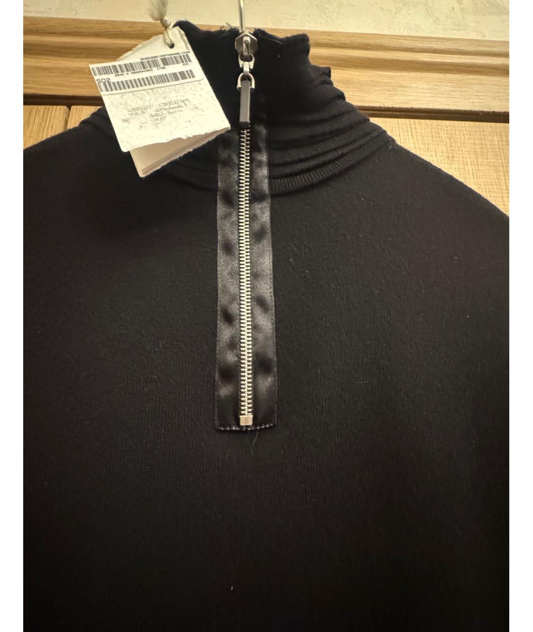 BRUNELLO CUCINELLI Черное кашемировое повседневное платье, фото 3