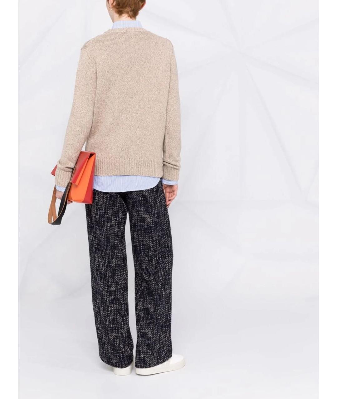 MAJE Темно-синие хлопковые прямые брюки, фото 4