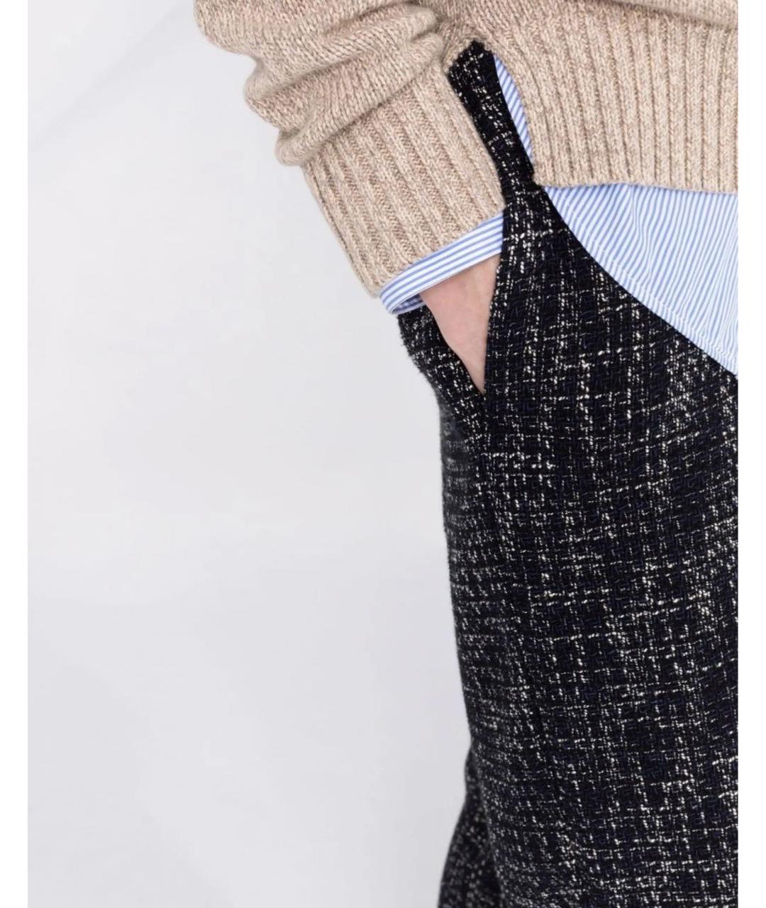 MAJE Темно-синие хлопковые прямые брюки, фото 5