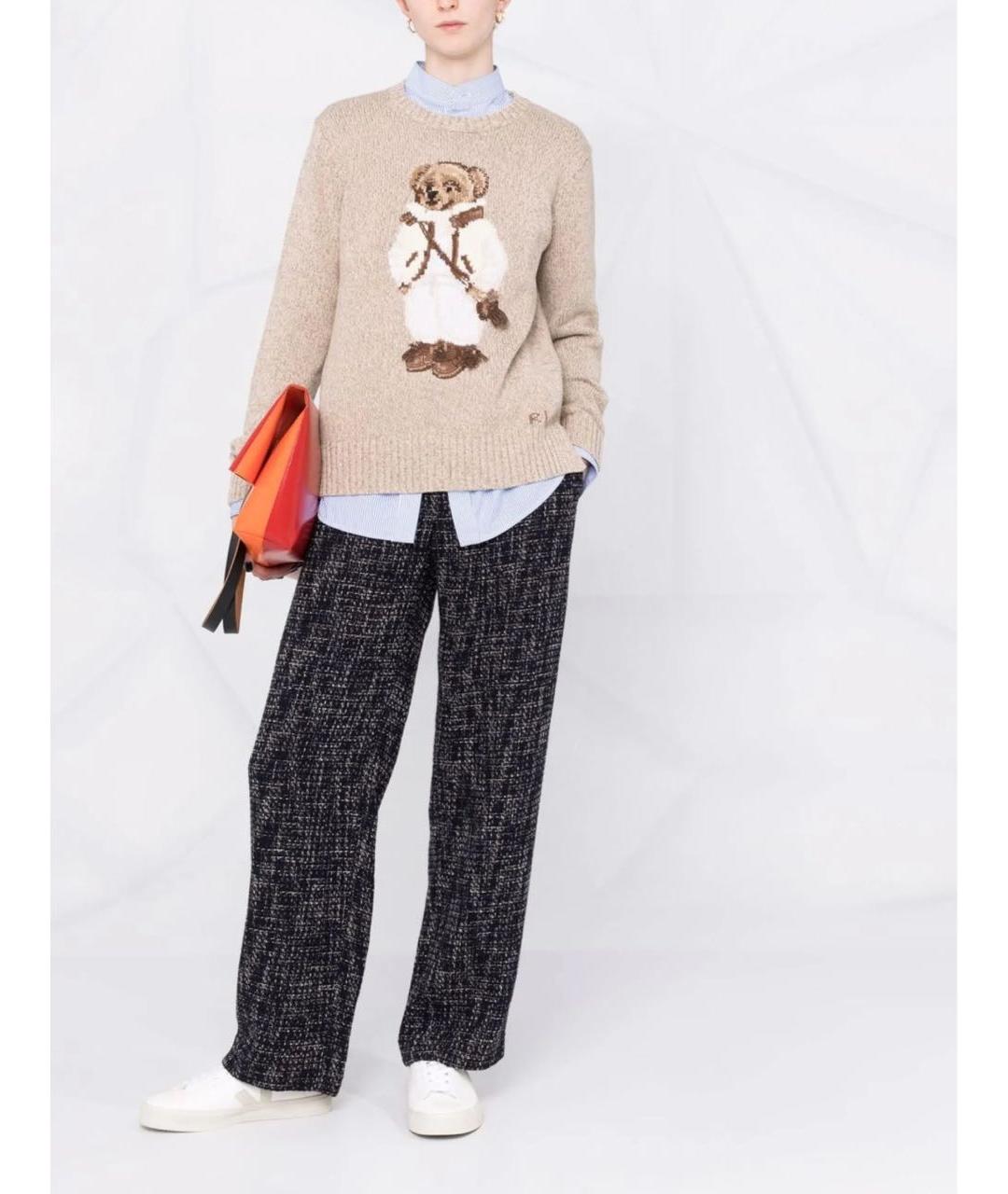 MAJE Темно-синие хлопковые прямые брюки, фото 2