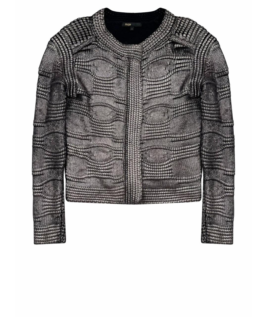 MAJE Антрацитовый шерстяной жакет/пиджак, фото 1