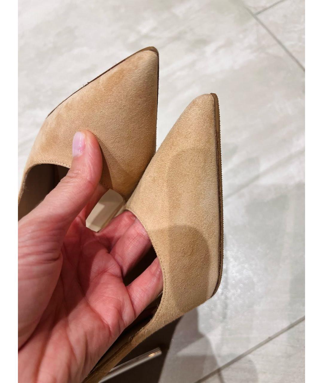 LE SILLA Бежевые замшевые туфли, фото 4