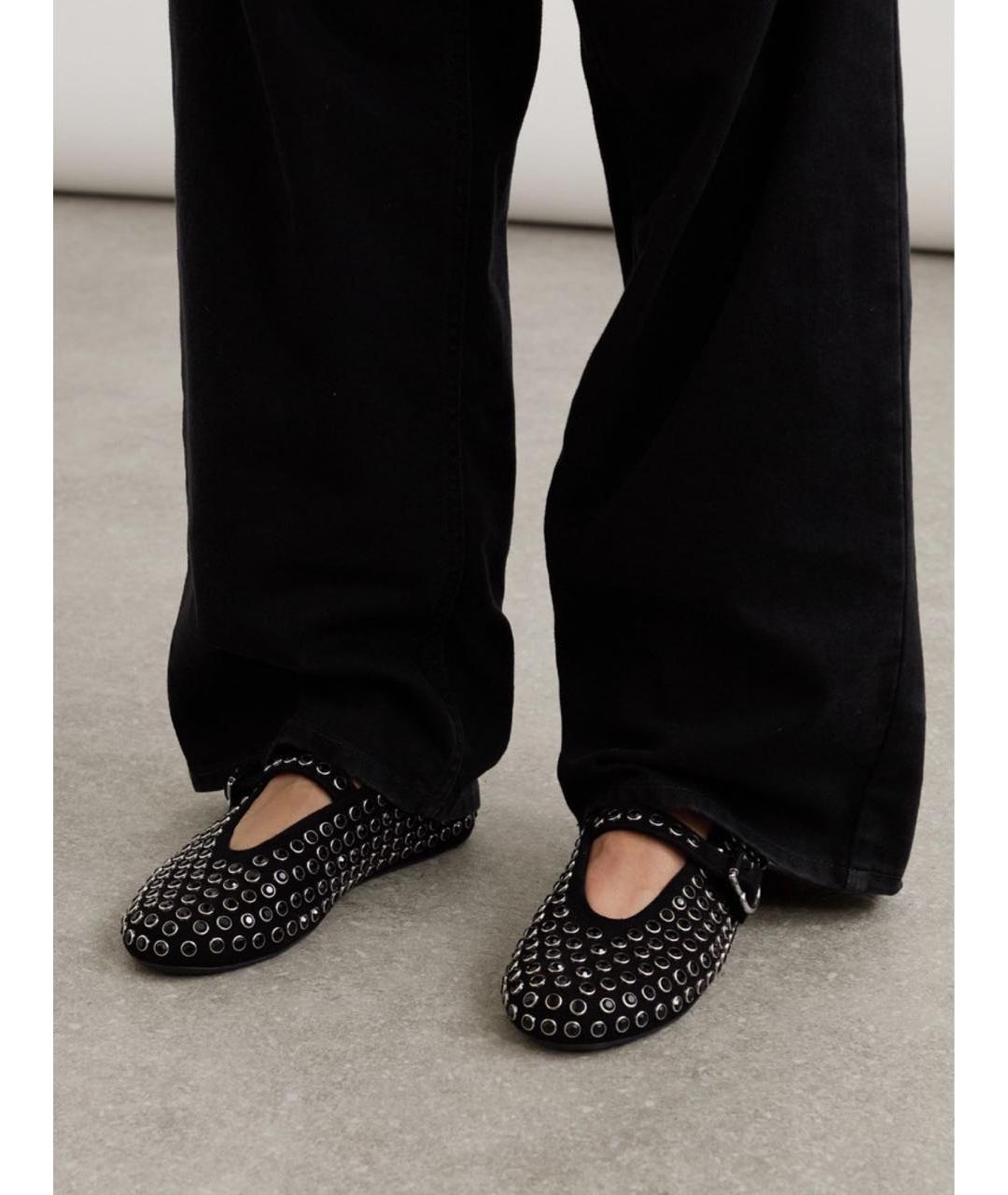 ALAIA Черные кожаные балетки, фото 6