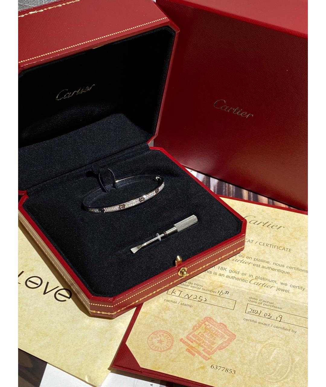 CARTIER Серебрянный браслет из белого золота, фото 3