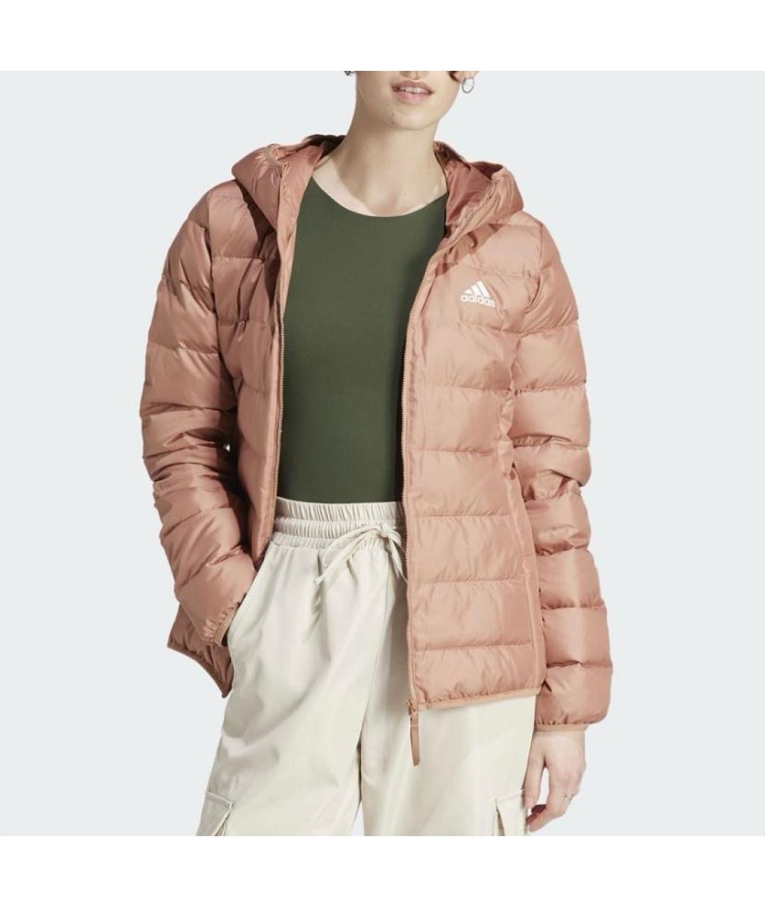 ADIDAS Коралловая полиэстеровая куртка, фото 2