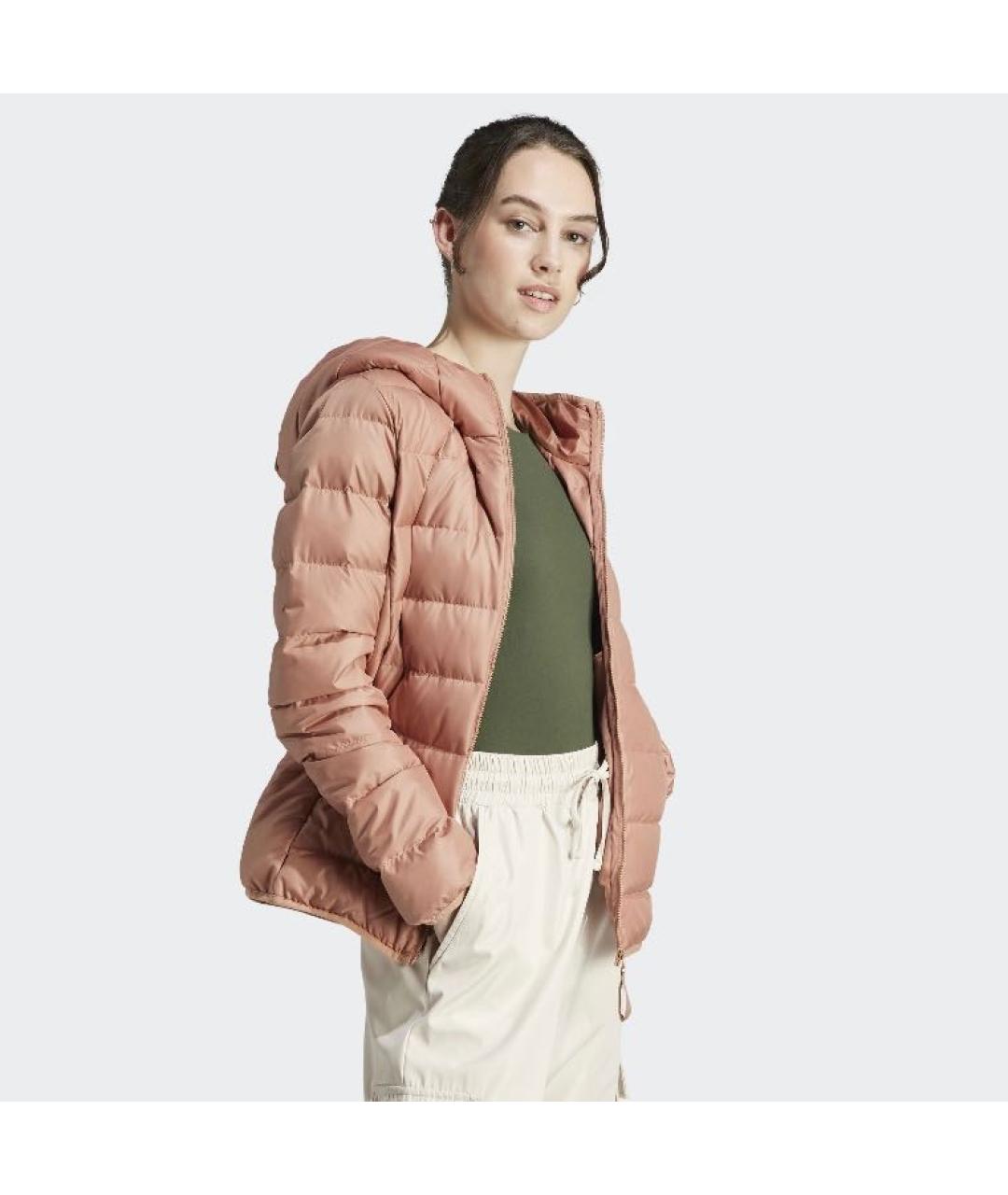 ADIDAS Коралловая полиэстеровая куртка, фото 4