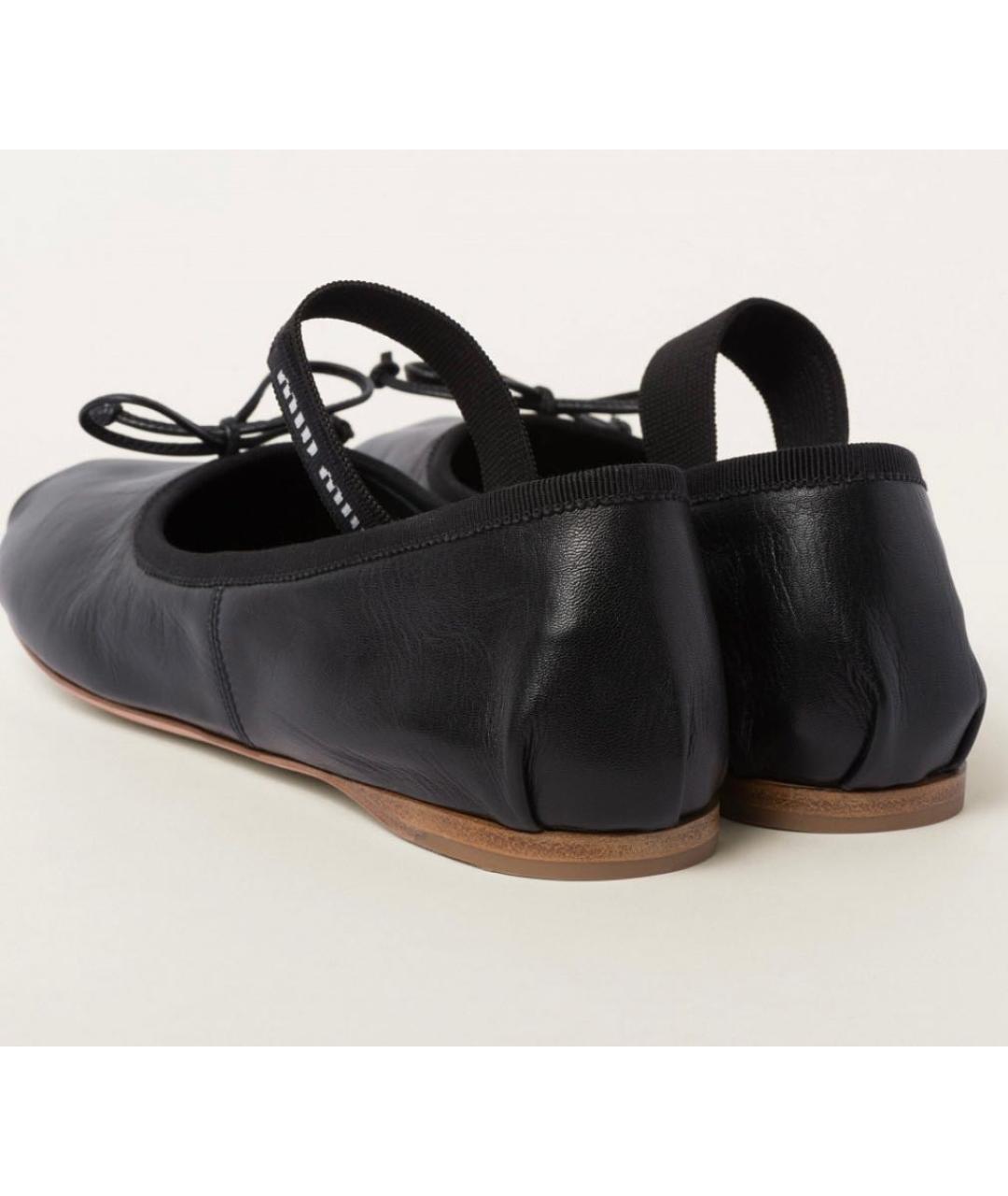 MIU MIU Черные кожаные балетки, фото 4