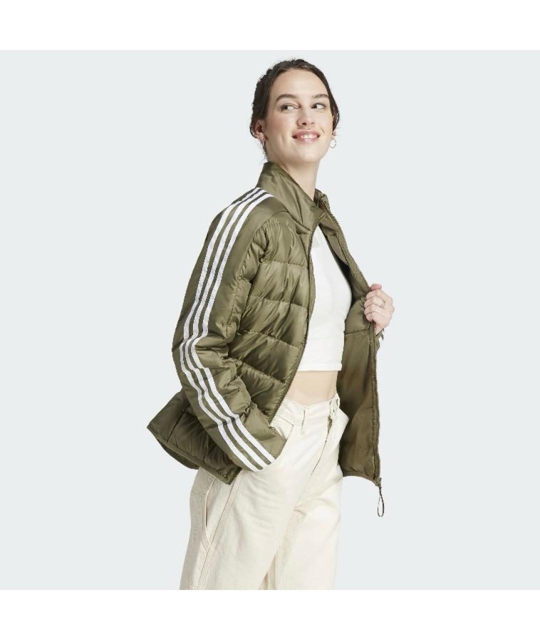 ADIDAS Хаки полиэстеровая куртка, фото 4