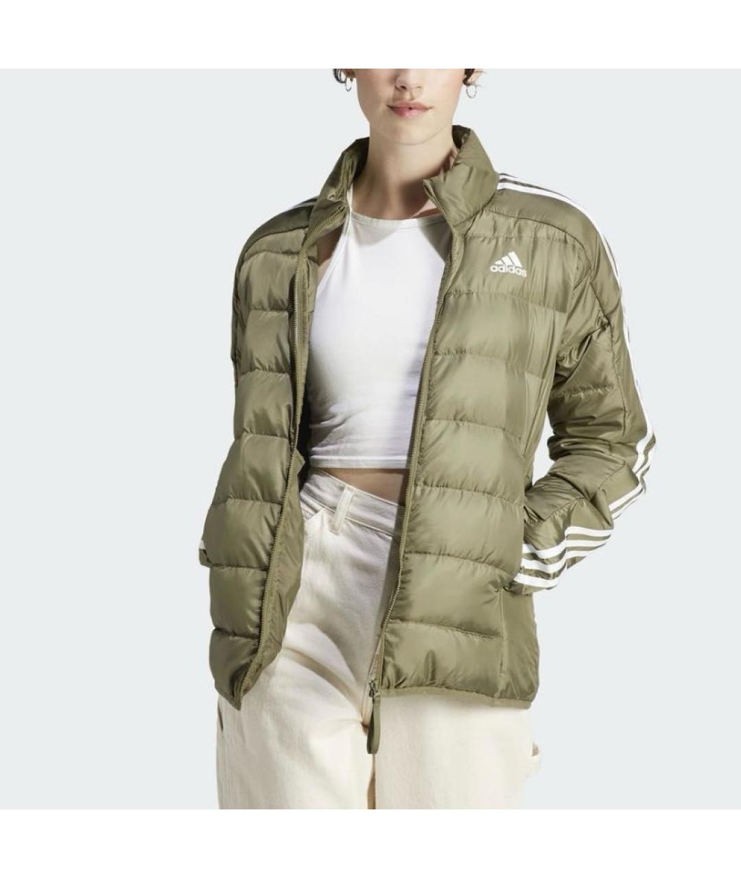ADIDAS Хаки полиэстеровая куртка, фото 2