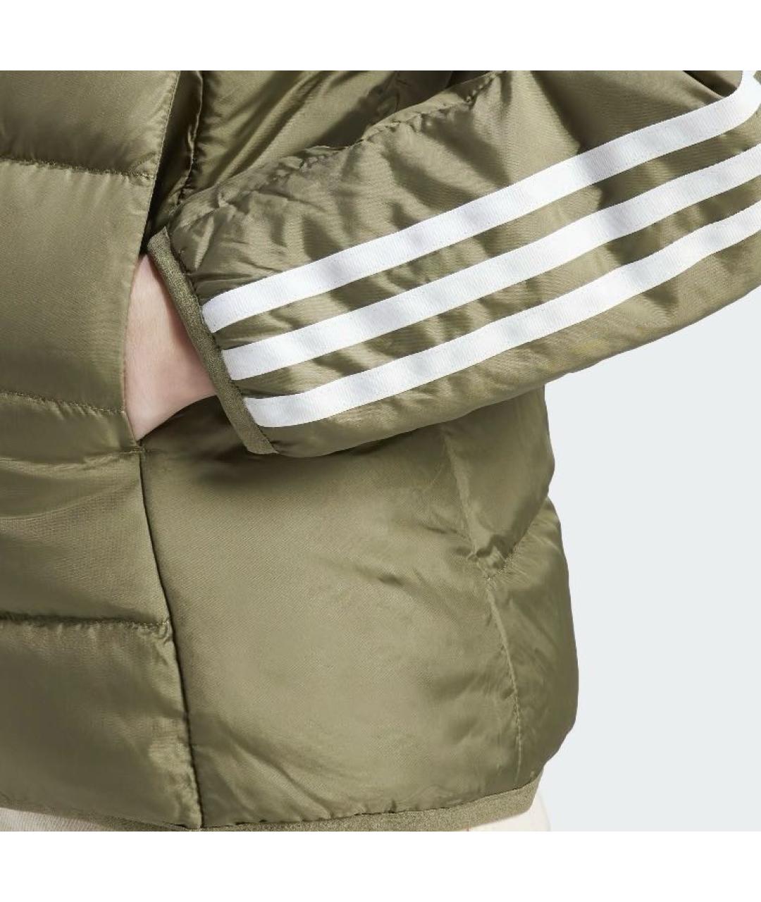 ADIDAS Хаки полиэстеровая куртка, фото 5