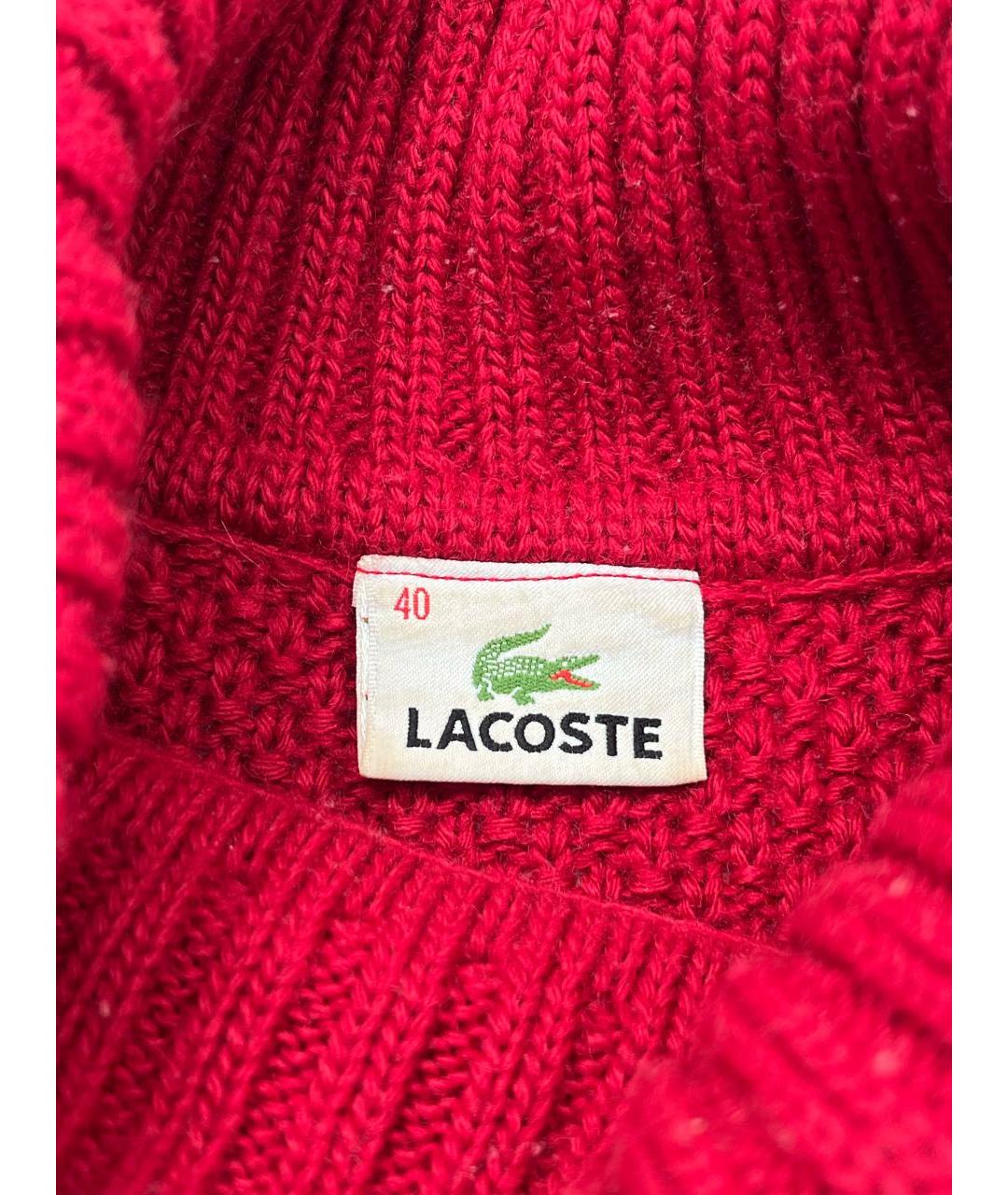 LACOSTE Красный шерстяной джемпер / свитер, фото 5