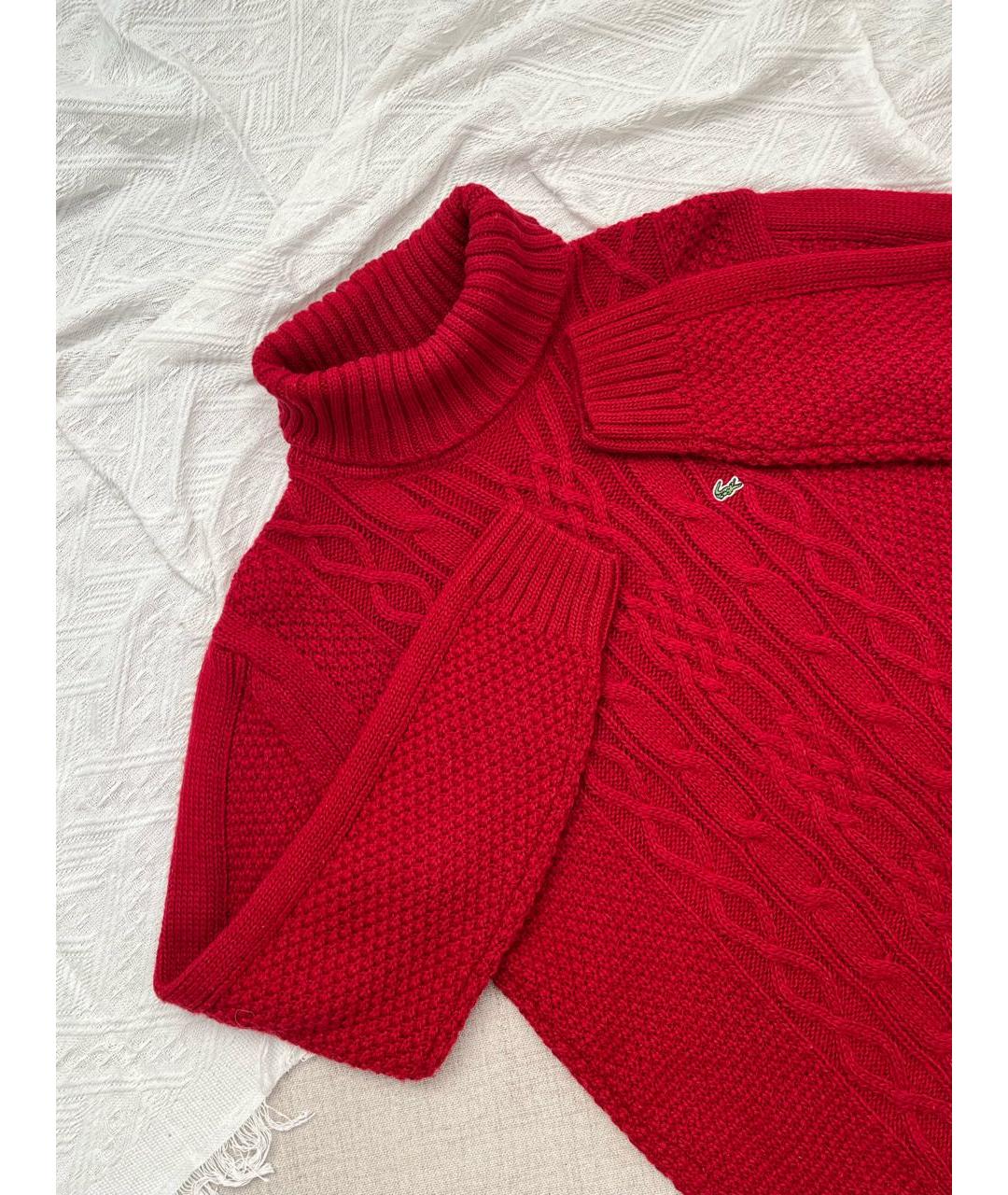 LACOSTE Красный шерстяной джемпер / свитер, фото 6