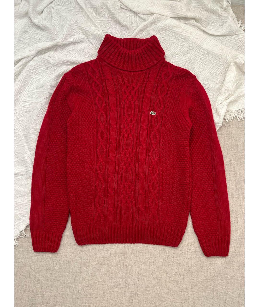LACOSTE Красный шерстяной джемпер / свитер, фото 7