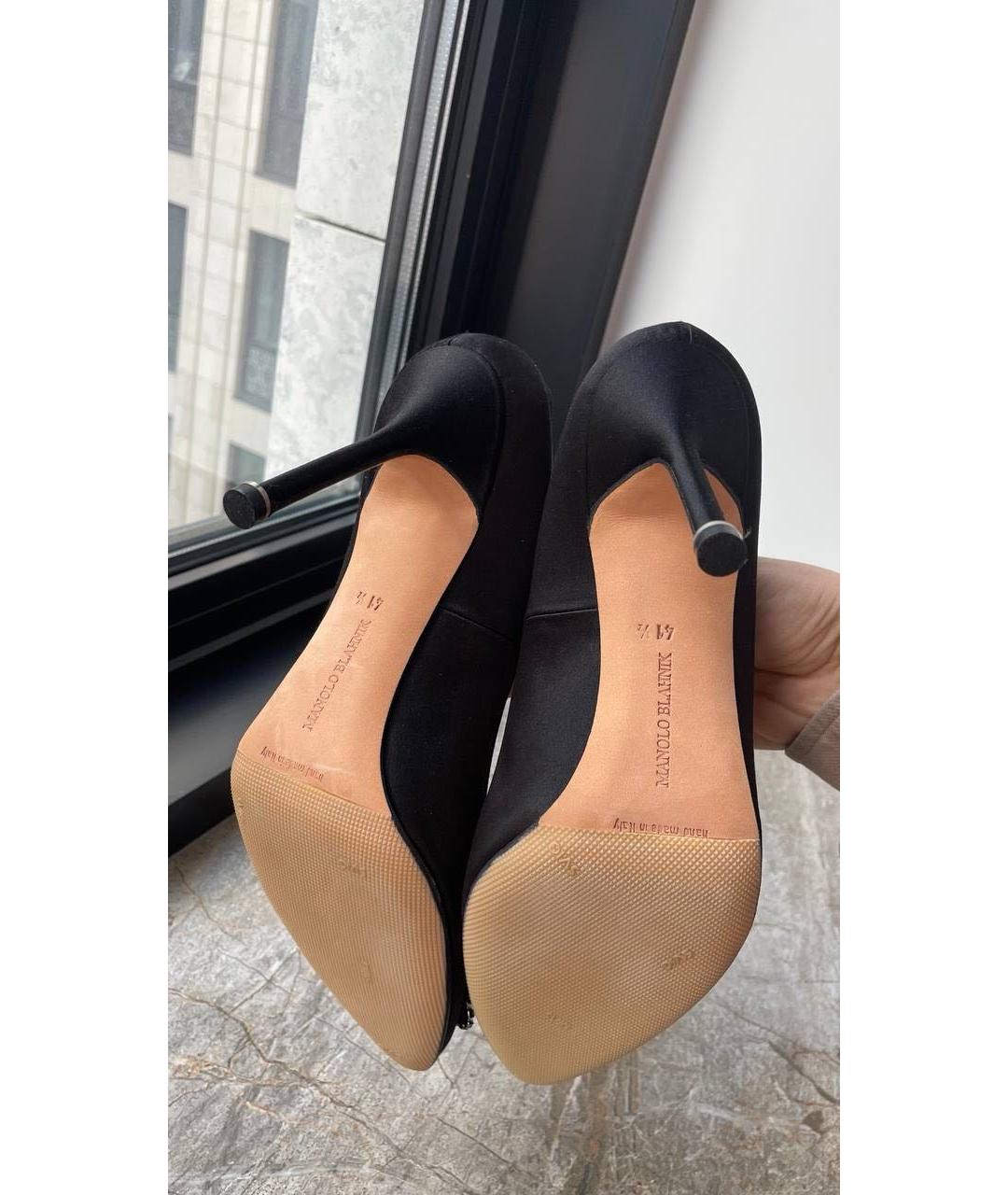 MANOLO BLAHNIK Черные текстильные туфли, фото 5