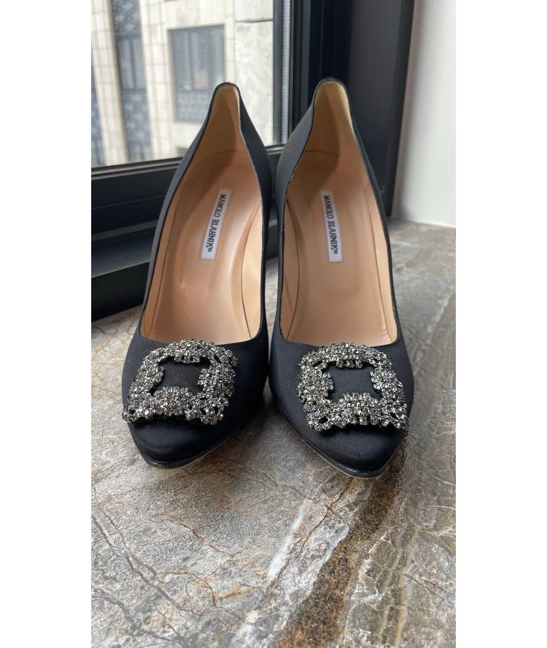 MANOLO BLAHNIK Черные текстильные туфли, фото 2