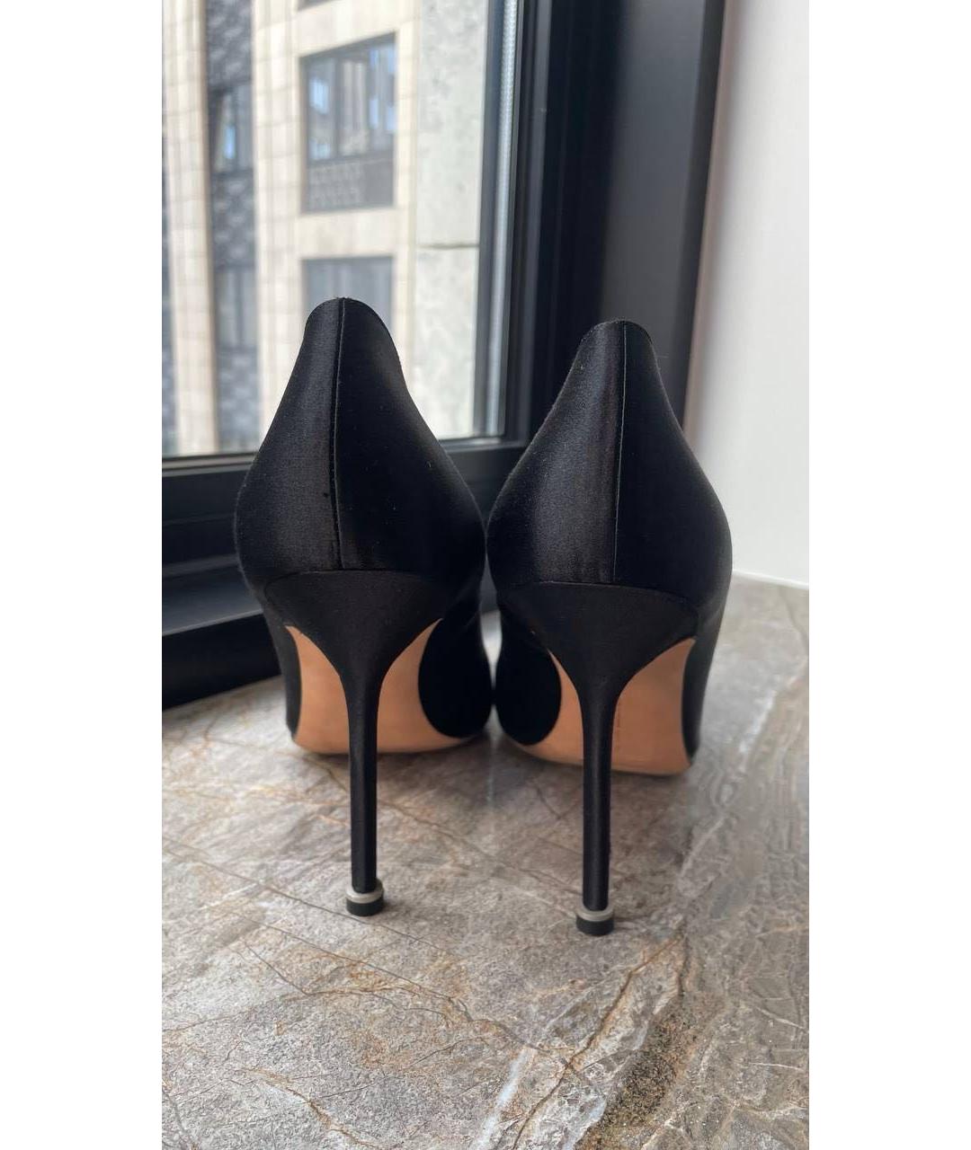 MANOLO BLAHNIK Черные текстильные туфли, фото 4