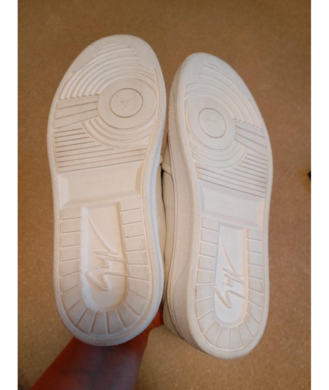 GIUSEPPE ZANOTTI DESIGN Белые замшевые лоферы, фото 4