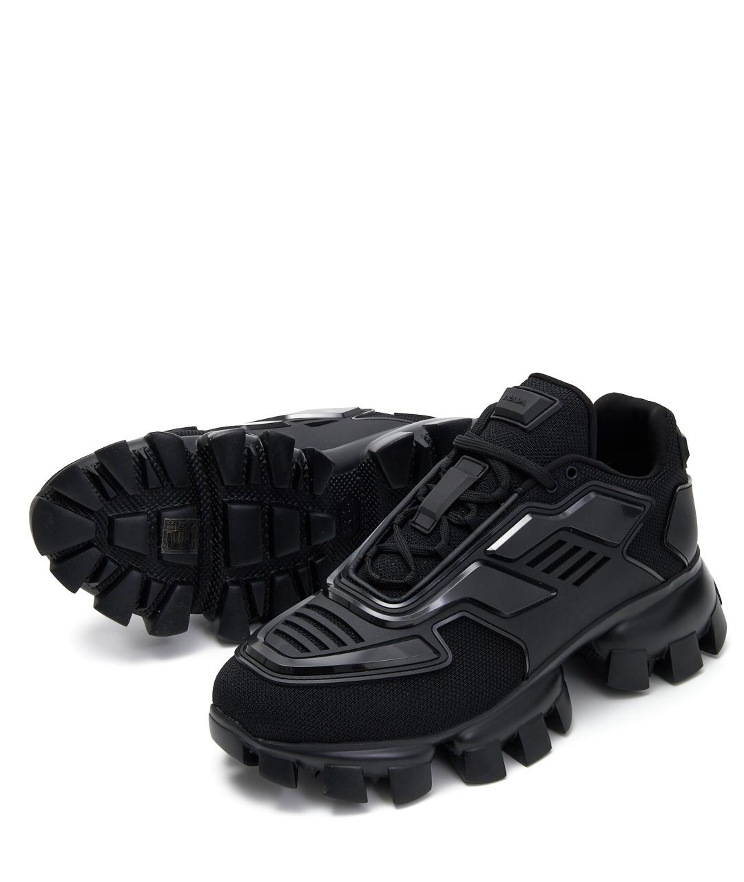 PRADA Черные текстильные кроссовки, фото 7