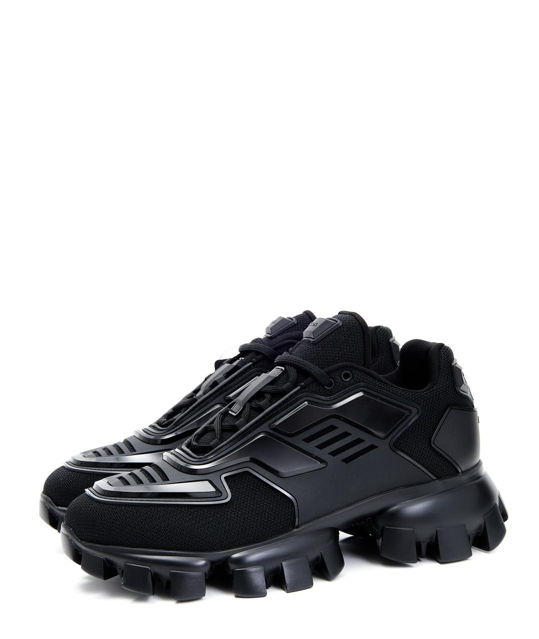 PRADA Черные текстильные кроссовки, фото 2