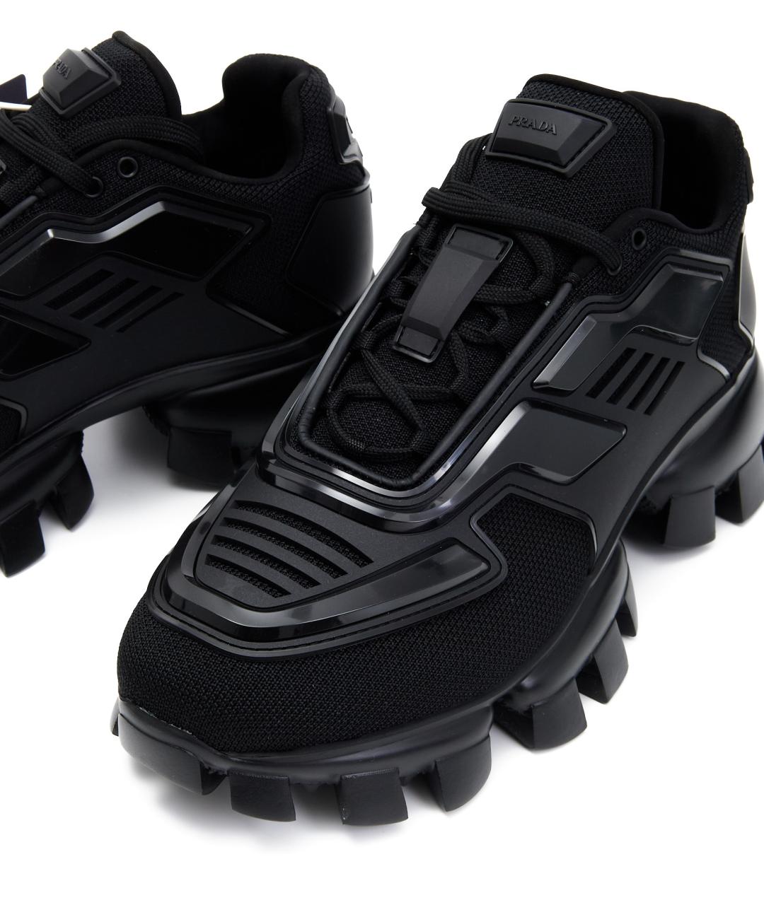 PRADA Черные текстильные кроссовки, фото 6