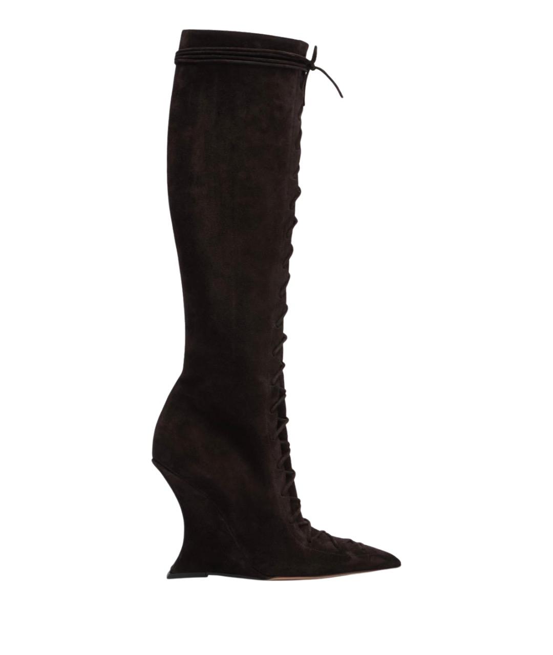 PARIS TEXAS Коричневые замшевые сапоги, фото 1