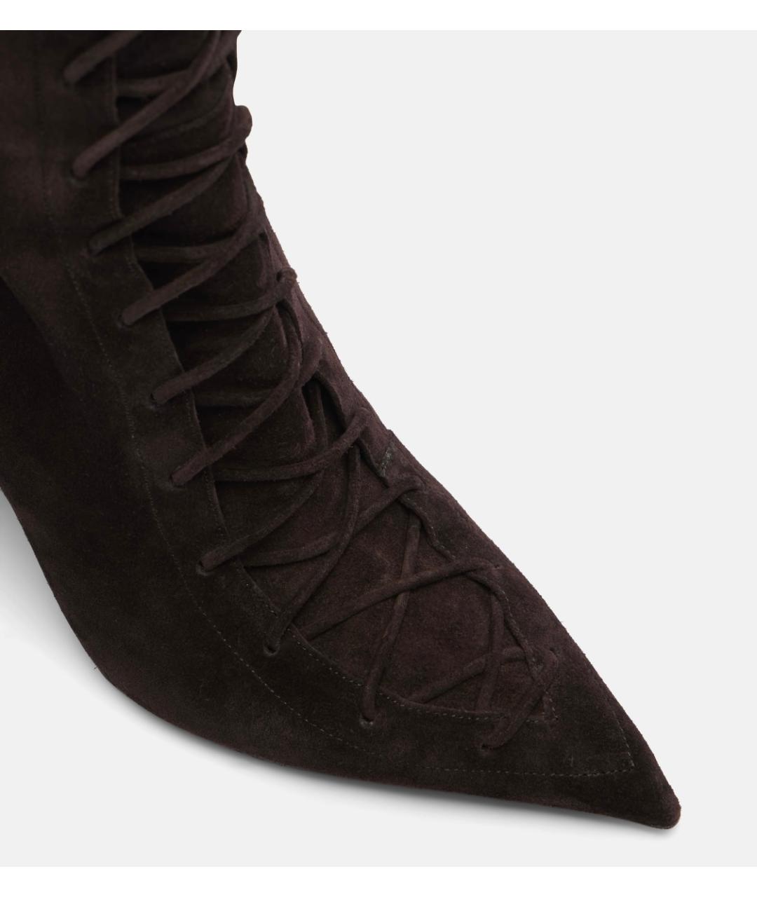 PARIS TEXAS Коричневые замшевые сапоги, фото 4