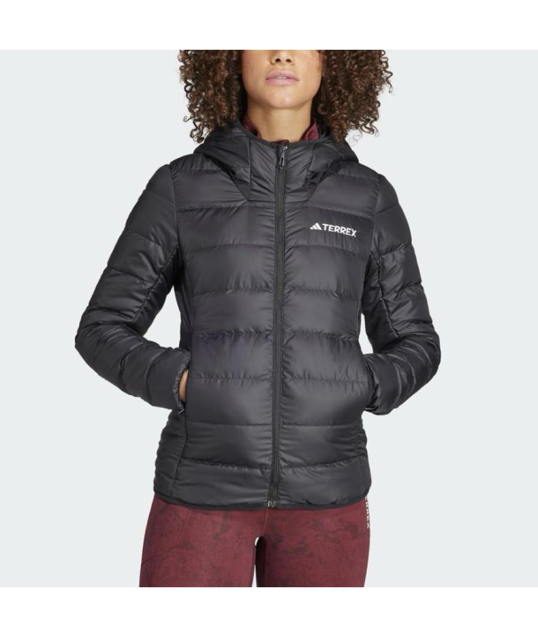 ADIDAS Черный полиэстеровый пуховик, фото 2