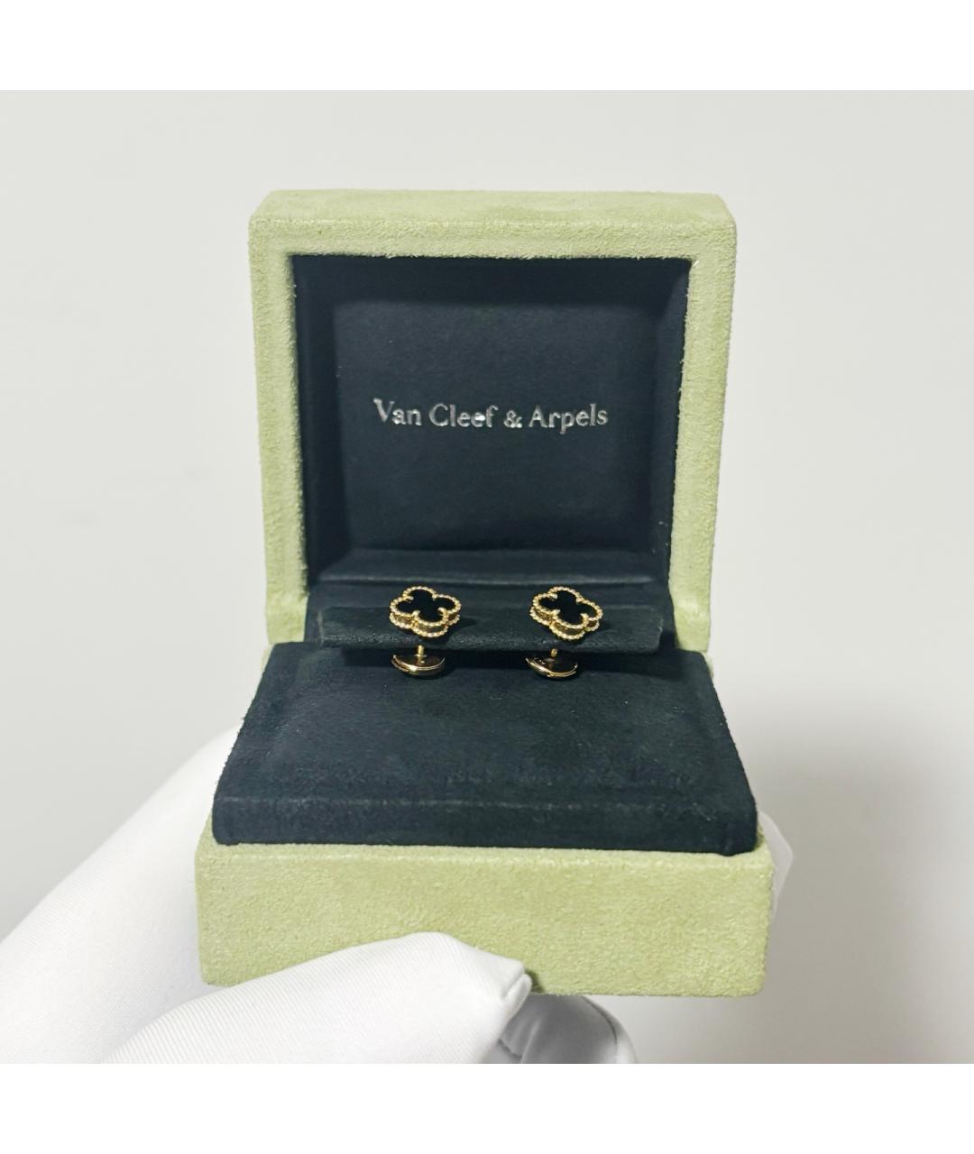 VAN CLEEF & ARPELS Черные серьги из розового золота, фото 3
