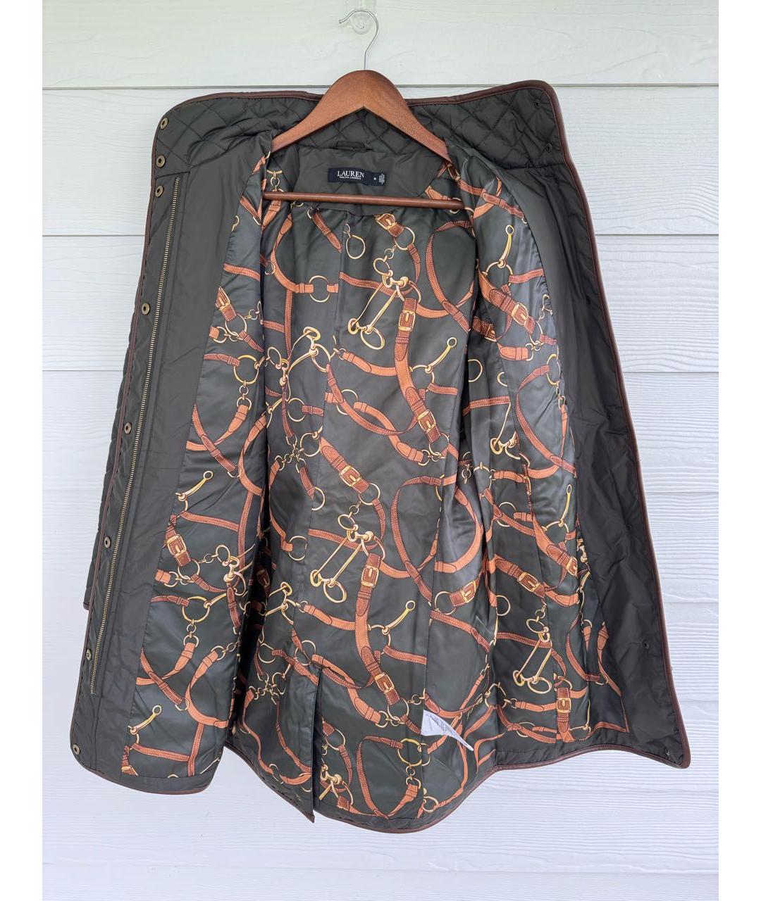 RALPH LAUREN Зеленые полиэстеровое пальто, фото 7