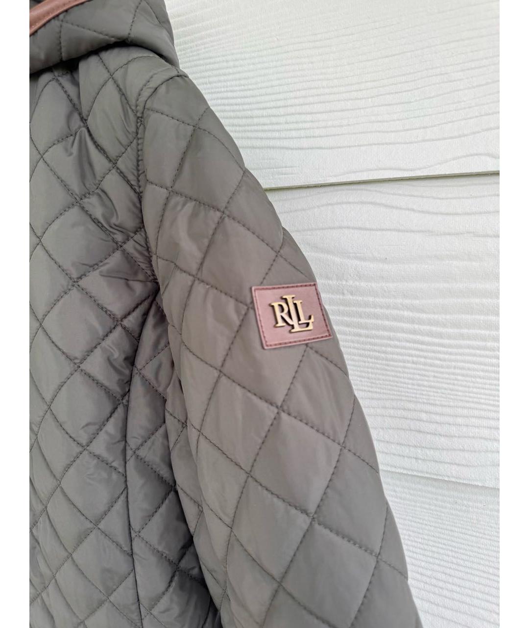 RALPH LAUREN Зеленые полиэстеровое пальто, фото 3