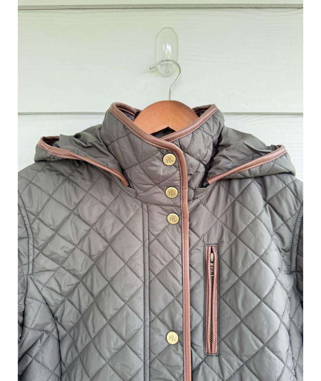 RALPH LAUREN Зеленые полиэстеровое пальто, фото 4